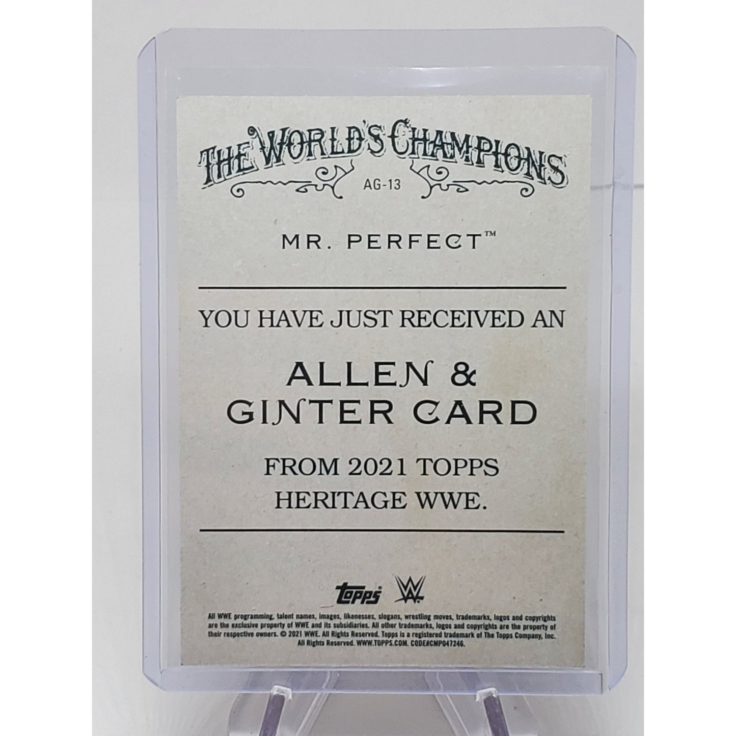 2021 Topps Heritage WWE - Allen & Ginter #AG-13 Mr. Perfect