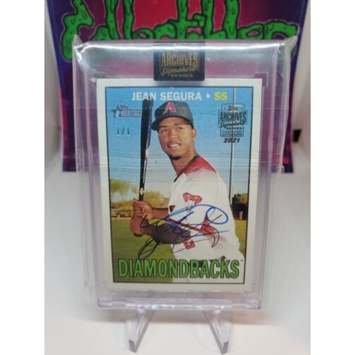 2016 Topps Heritage #628 Jean Segura Arizona Diamondbacks Baseball Autograph 1/1
