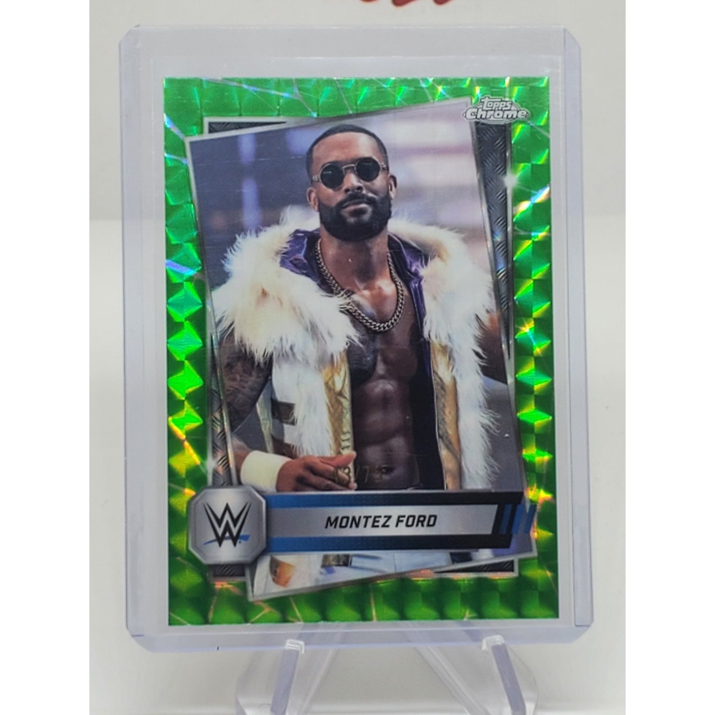 2025 Topps Chrome WWE - Montez Ford #185 Green Geometric Refractor #'d /75