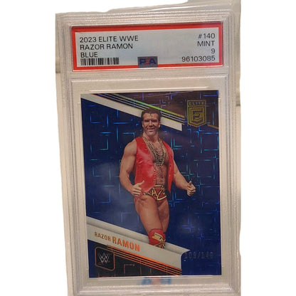 Blue Numbered Pop 1 2023 Panini Donruss Elite Scott Hall Razor Ramon #/149 PSA 9