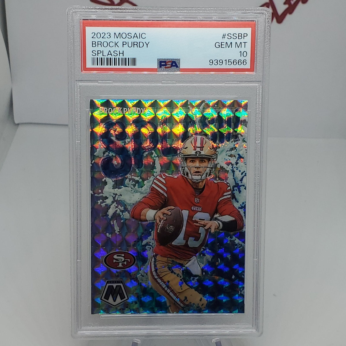 2023 Mosaic Brock Purdy Splash #SS-BP PSA 10 San Francisco 49ERS Low Pop MVP???