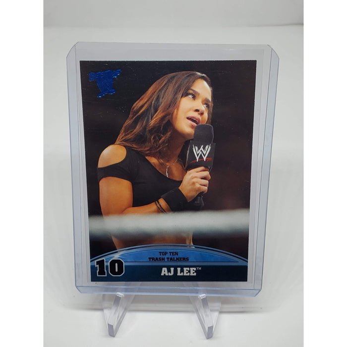 2013 Topps Best of WWE Top Ten Trash Talker AJ LEE "CM PUNK is lucky"Wrestle #10
