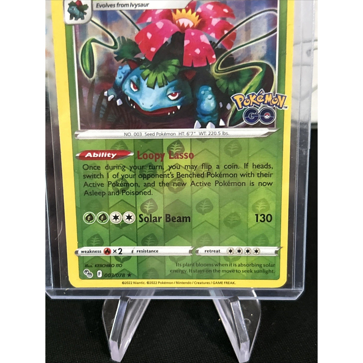 Pokemon Go TCG Venusaur Holo Rare 03/078 - Top Loaded - Pack Fresh New
