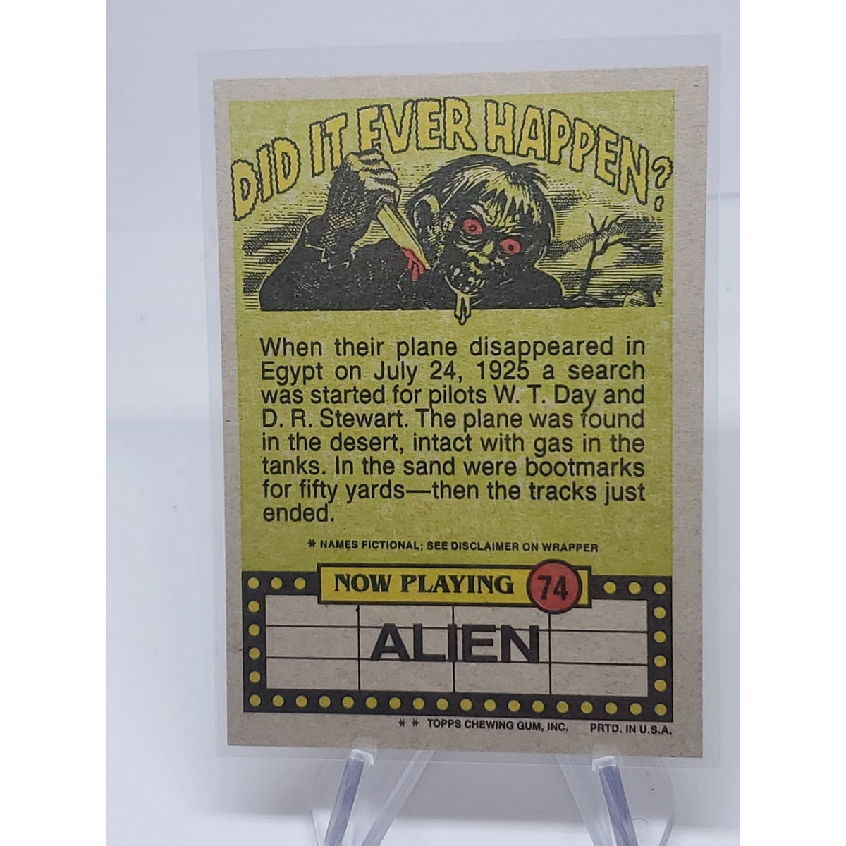 Fright Flicks 1988 Topps Alien Card #74 (NM)