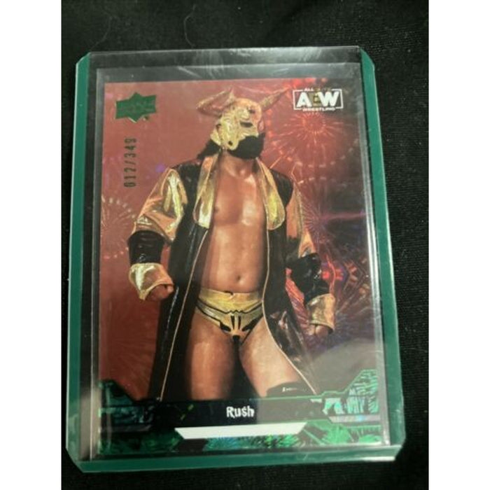 AEW Rush Green Pyro Holo No. 36 #012/349 2023 Upper Deck AEW Pack Fresh New