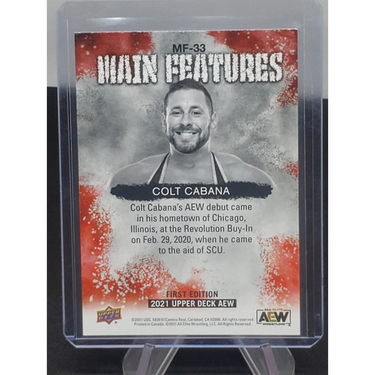 2021 Upper Deck AEW Main Features Insert #MF-33 Colt Cabana