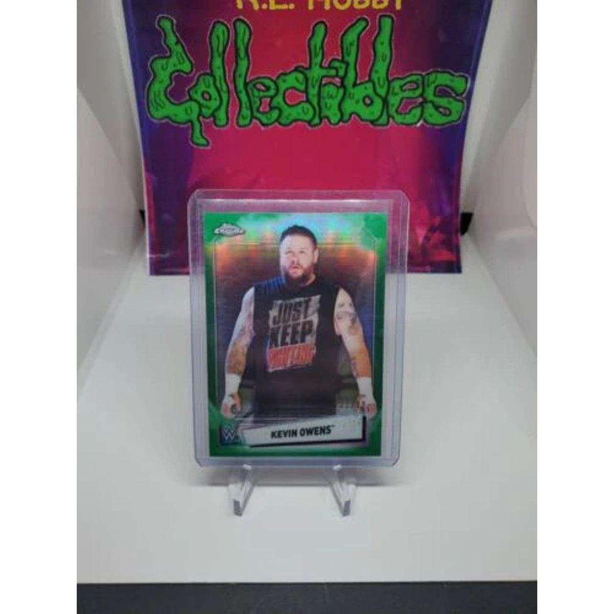 2021 Topps Chrome WWE Kevin Owens Green Refractor #/99