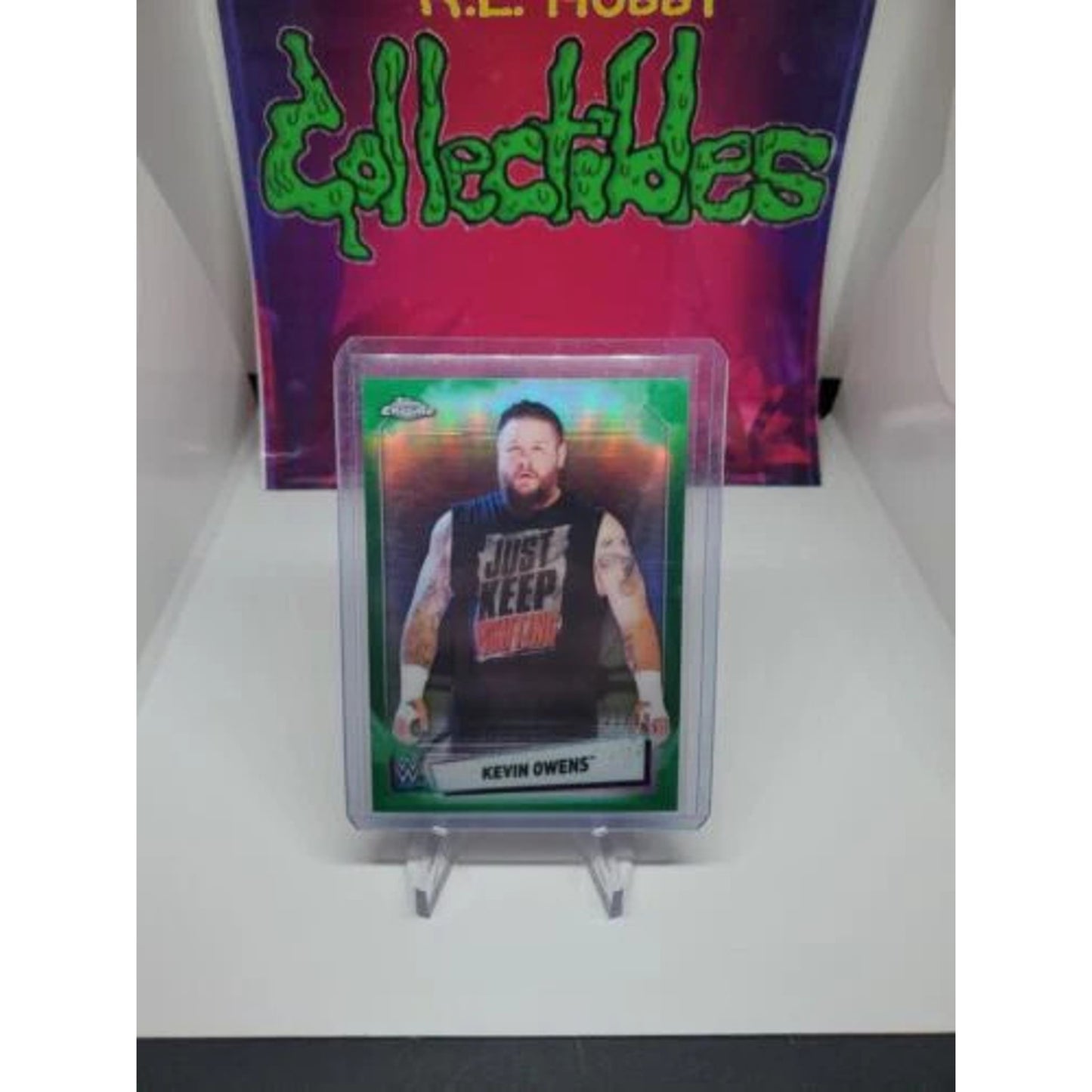 2021 Topps Chrome WWE Kevin Owens Green Refractor #/99
