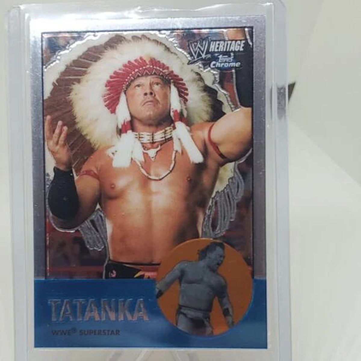 WWE Wrestling 2007 Topps Heritage II Chrome Card #4 Tatanka