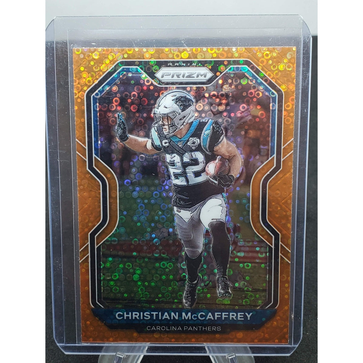 2020 Panini Prizm - Christian McCaffrey #237 Orange Disco Prizm