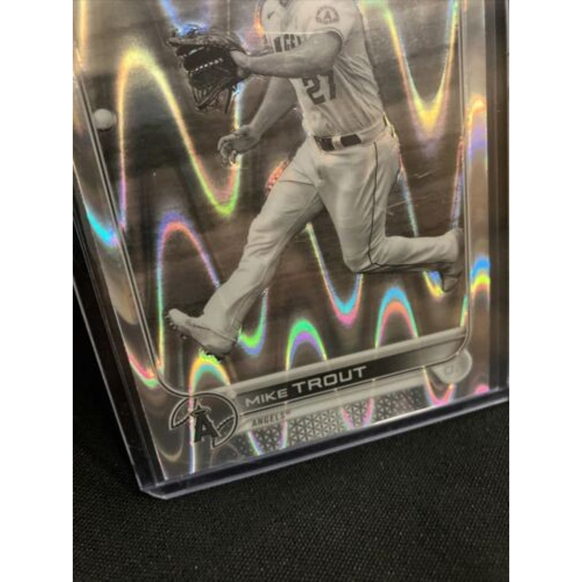 Mike Trout 2022 Topps Chrome Sonic Black White Ray Wave SP Refractor Angels #200