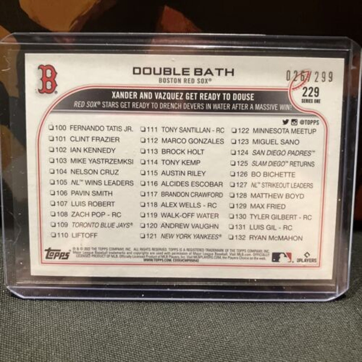2022 Topps Series One Xander Orange Foil Double Bath /299 - Pack Fresh New #26