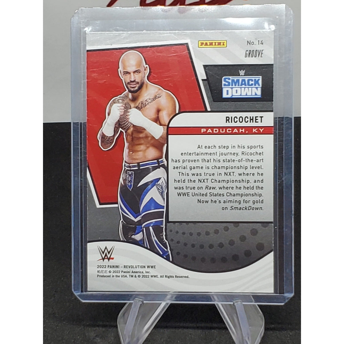 2022 22 PANINI WWE REVOLUTION RICOCHET GROOVE PARALLEL INSERT CARD # 14!!!🔥🔥🔥