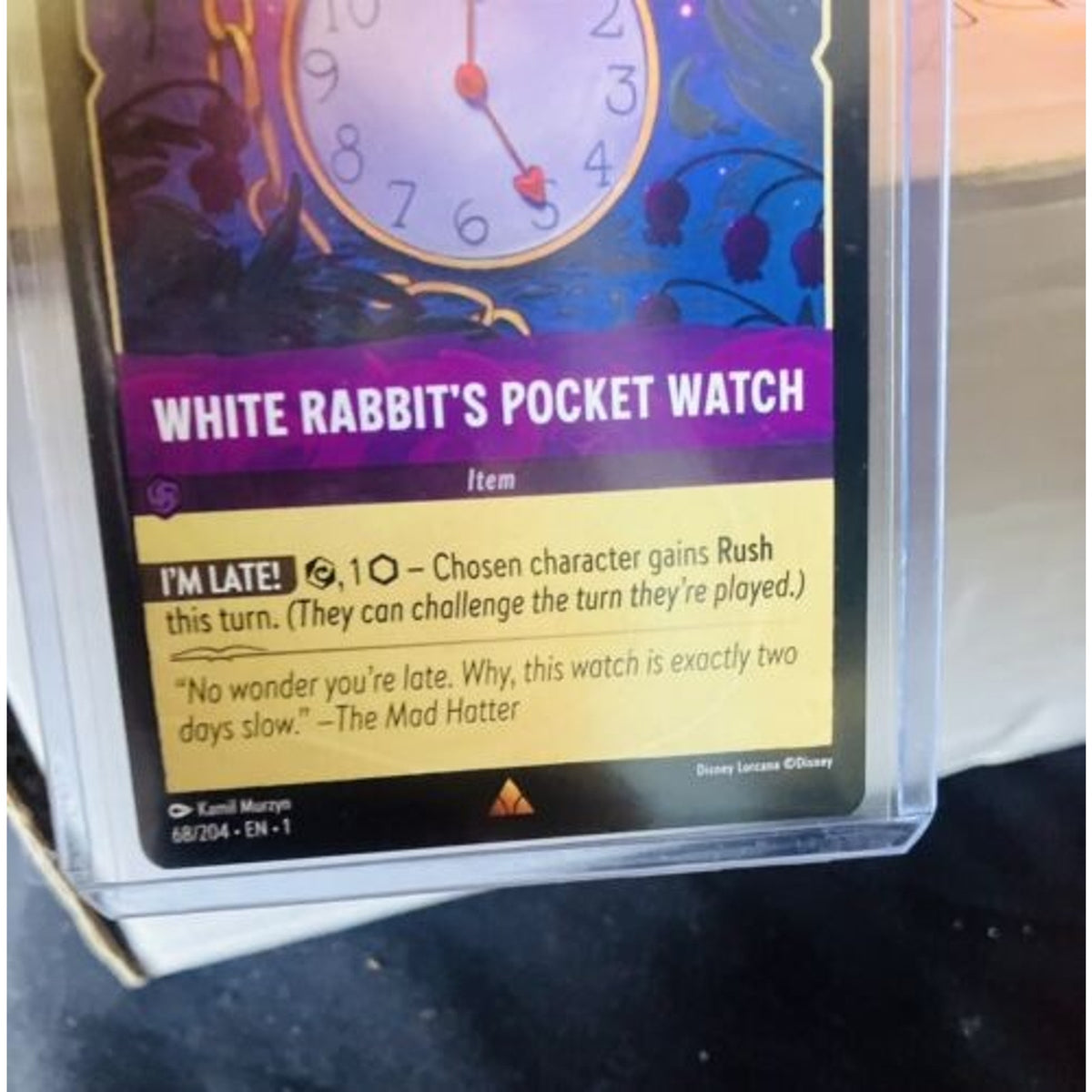Disney Lorcana - White Rabbit’s Pocket Watch RARE Non Foil 68/204 - Pack Fresh