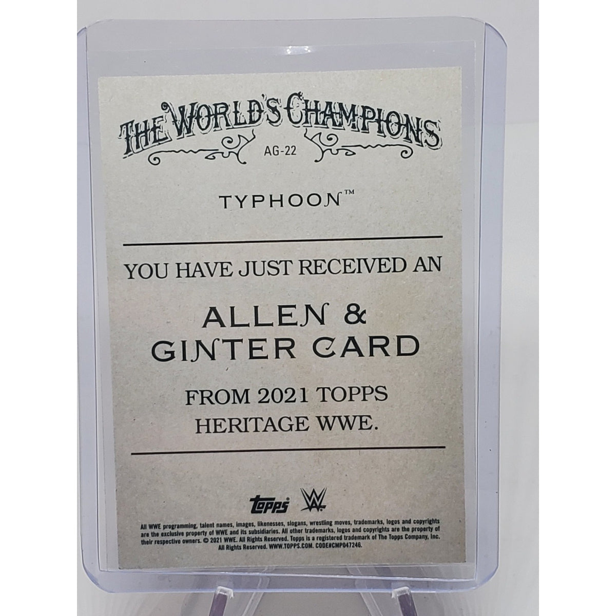 2021 Topps Heritage WWE Allen and Ginter #AG-22 Typhoon