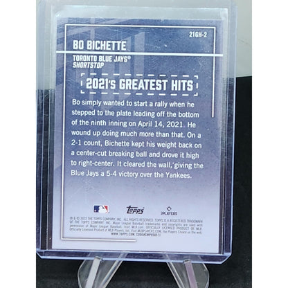 Bo Bichette 2022 Topps '21 Greatest Hits Rainbow Foil Insert Card. Toronto