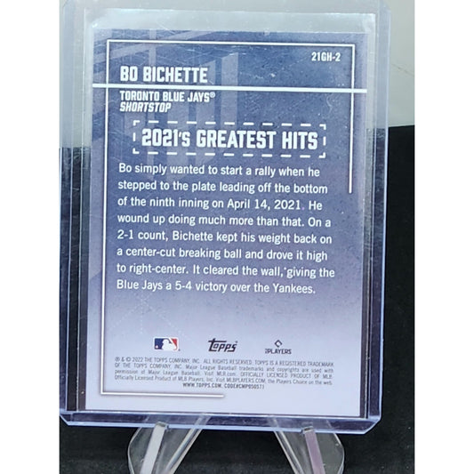 Bo Bichette 2022 Topps '21 Greatest Hits Rainbow Foil Insert Card. Toronto