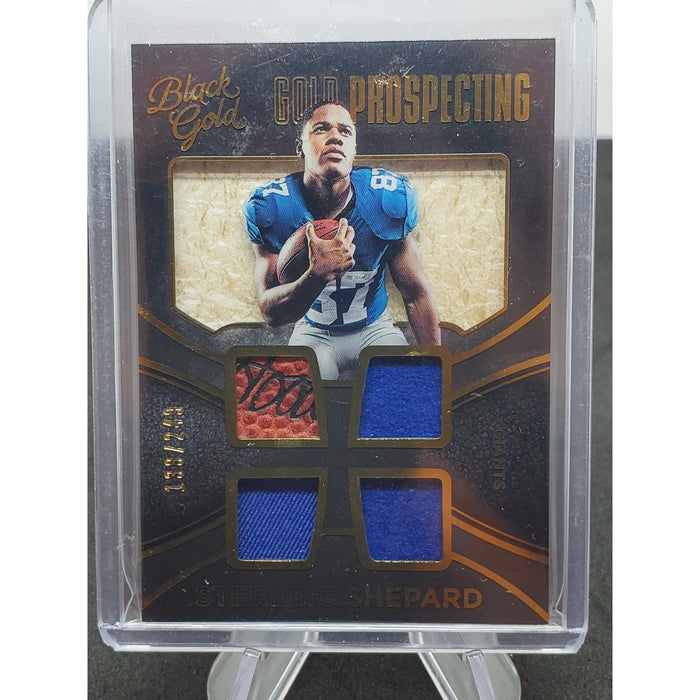 2016 Panini Black Gold - Gold Prospecting Quad Materials Sterling Shepard #GQ18