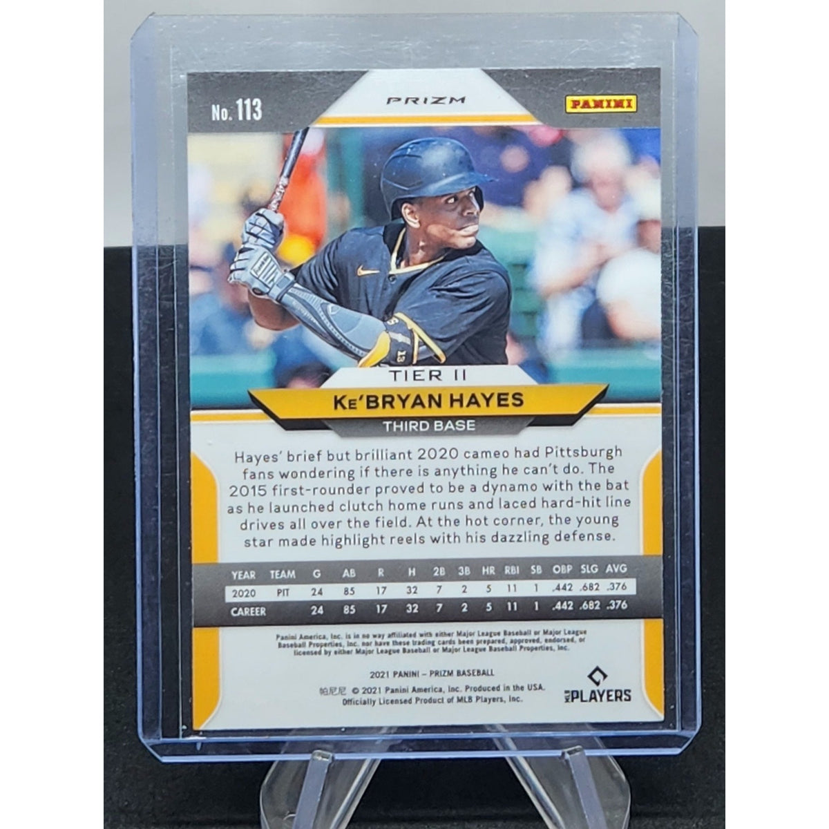 2021 Panini Prizm Green Baseball Card Ke’bryan Hayes #113 RC