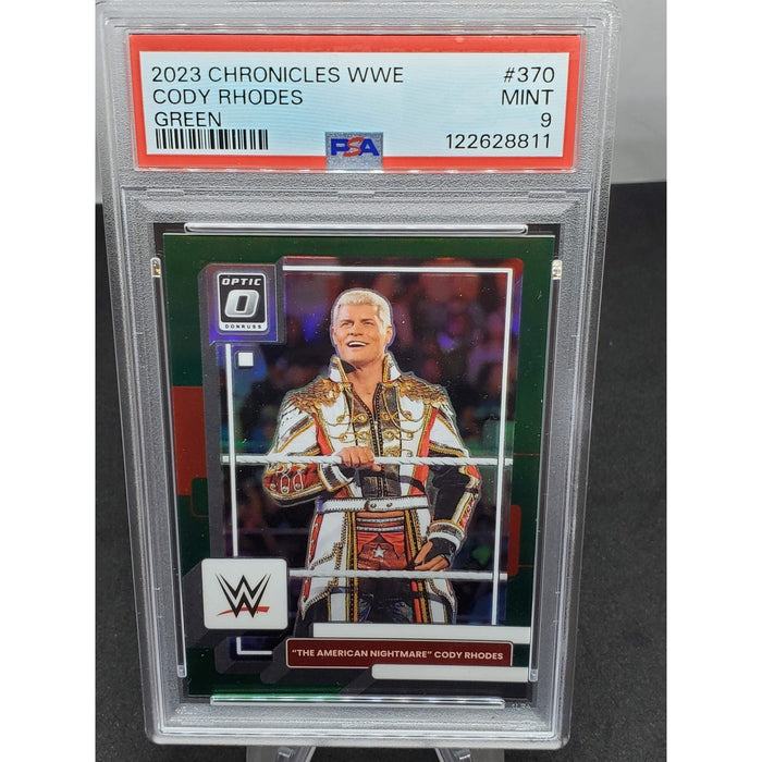 2023 Panini Chronicles WWE Donruss Optic Cody Rhodes #370 PSA 9 Green Prizm /75