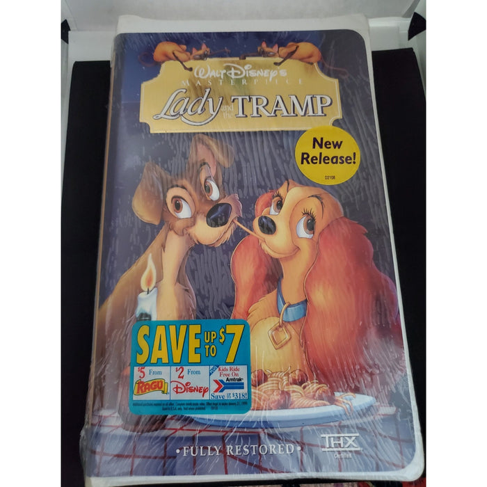 Walt Disney’s Lady and the Tramp VHS Tape Masterpiece Collection Clamshell New