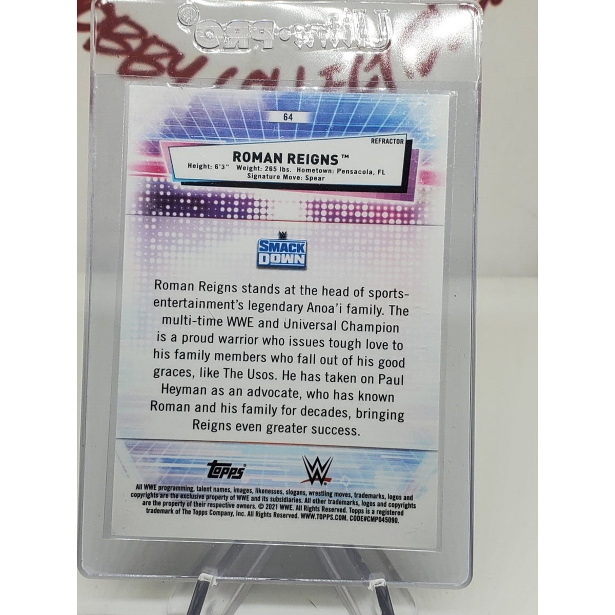 2021 Topps Chrome WWE - Roman Reigns #64 Refractor
