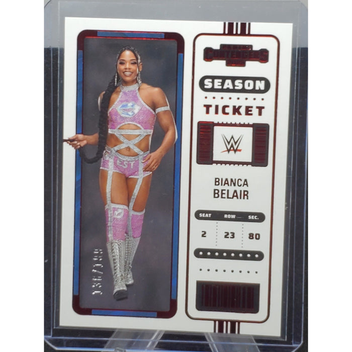 2023 Chronicles WWE Bianca Belair Contenders Season Ticket #109 Red /199