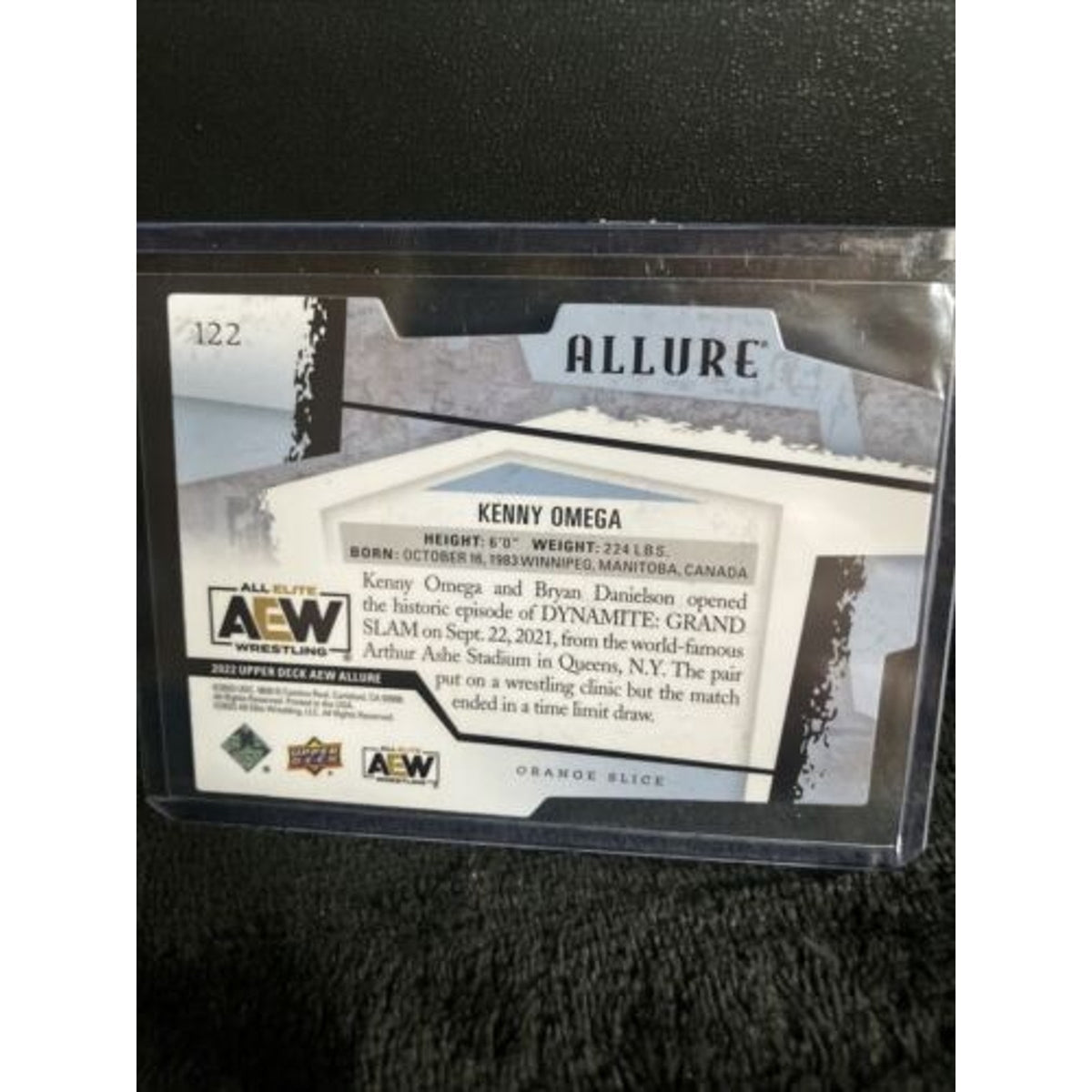 Orange Slice Die-Cut Allure AEW Kenny Omega #122 Horizontal 2022 UD SSP New Cond