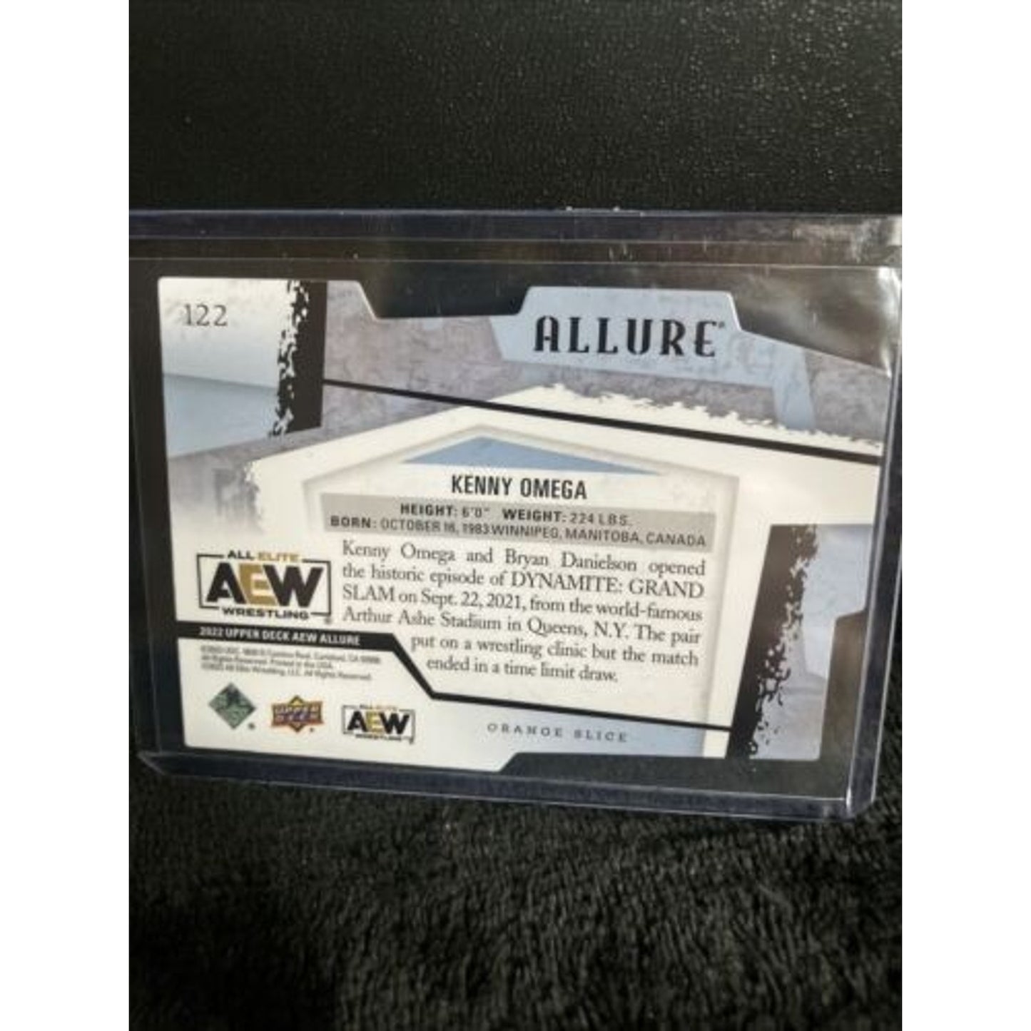 Orange Slice Die-Cut Allure AEW Kenny Omega #122 Horizontal 2022 UD SSP New Cond