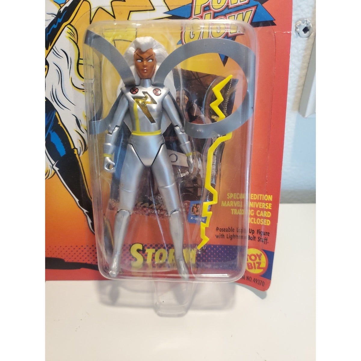 ToyBiz Marvel X-Men Storm Power Glow 1993 Gray 5" Vintage Action Figure New