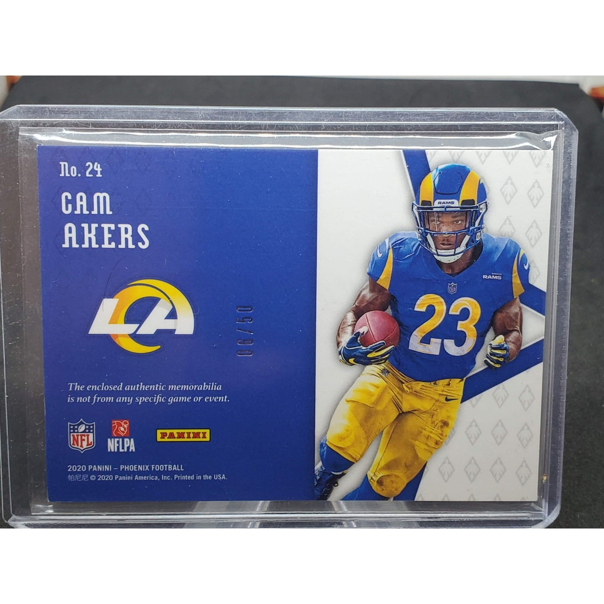 2020 Panini Phoenix - Rookie Memorabilia Cam Akers #24 Prime Yellow /50 (MEM,...