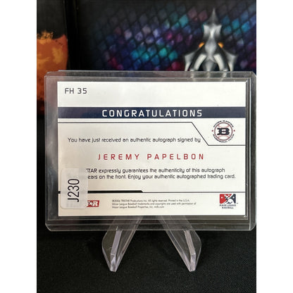 A130,580 - 2006 TRISTAR Prospects Plus Farm Hands Autograph #35 Jeremy Papelbon