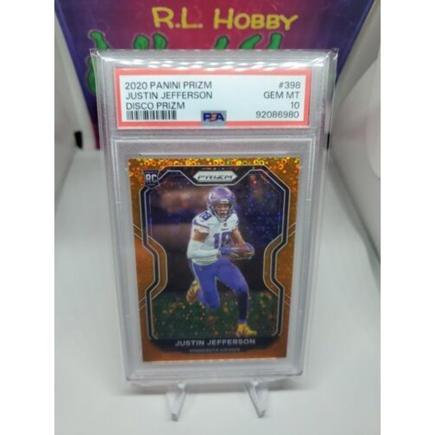 2020 NFL Prizm- Justin Jefferson #398 RC Disco SP - PSA 10 Gem Mint