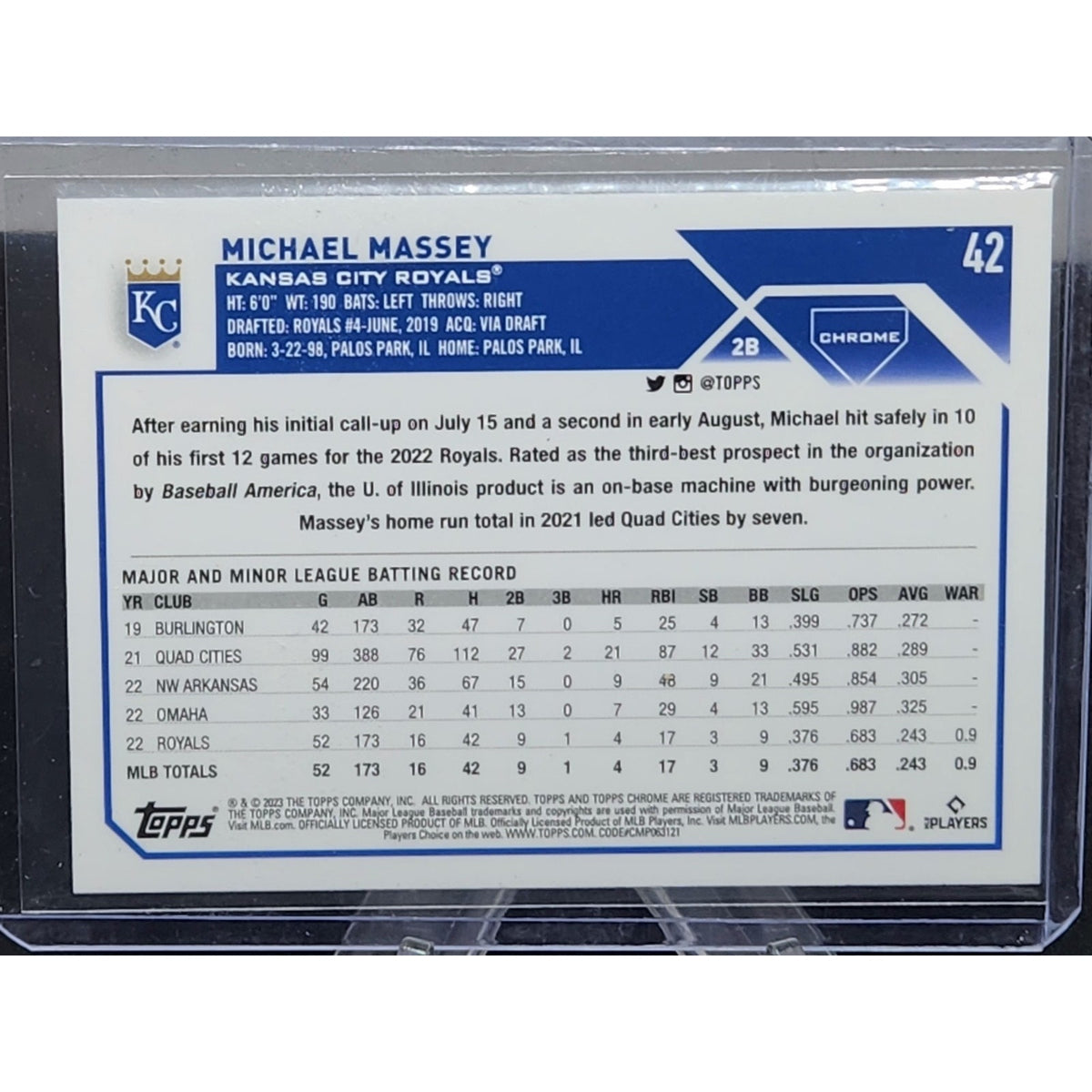 2023 Topps Chrome - Sepia Refractor #42 Michael Massey (RC)