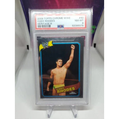 2008 WWE topps heritage cody Rhodes chrome rookie rc card psa 8