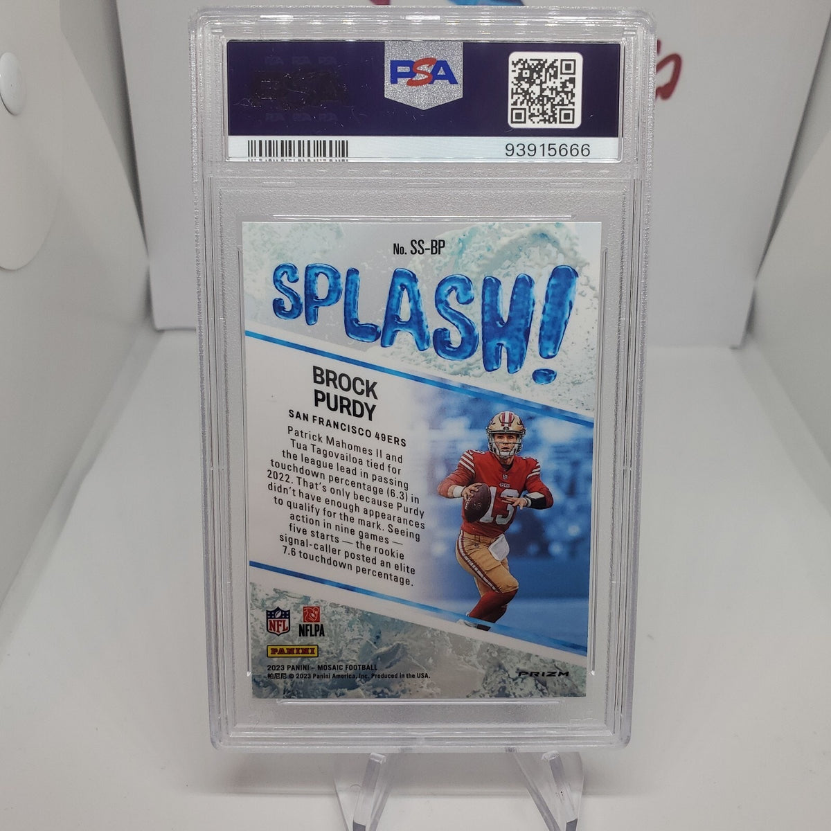 2023 Mosaic Brock Purdy Splash #SS-BP PSA 10 San Francisco 49ERS Low Pop MVP???