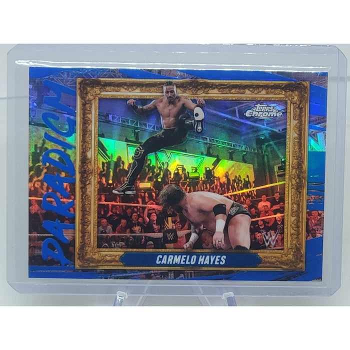 2025 Topps Chrome WWE - Paradigm Carmelo Hayes #PAR-CHY Blue Refractor /150