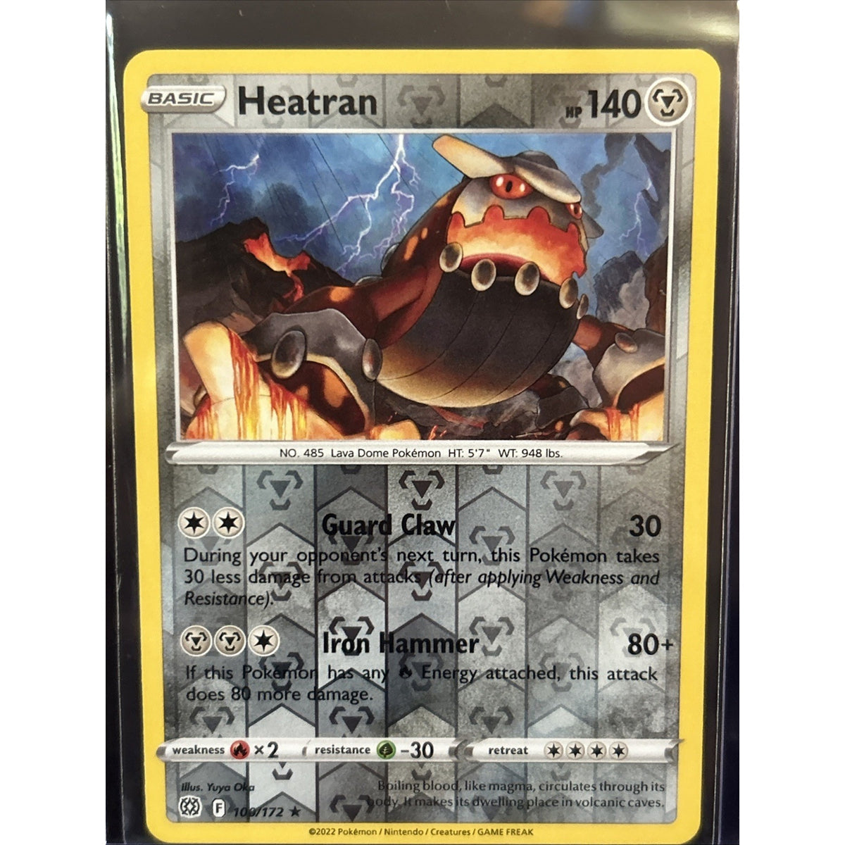 Pokemon - Heatran -100/172 - Rare - Reverse Holo -Brilliant Stars - NM/M - New