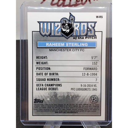 2020-21 Merlin Chrome UCL Raheem Sterling Wizards of the Pitch #W-RS Manchester