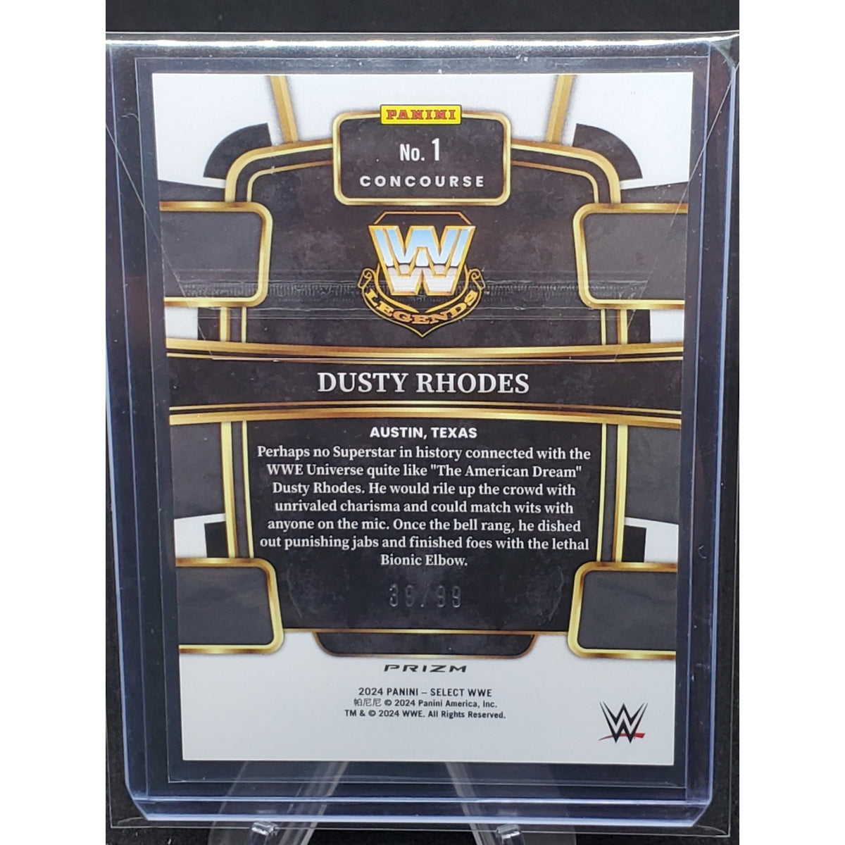 2024 Panini Select WWE Dusty Rhodes /99 Red Wave Prizm Concourse #1