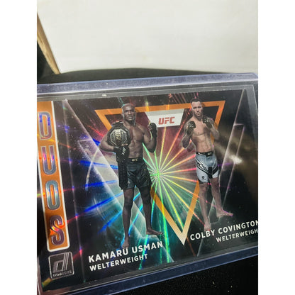 2022 Panini Donruss UFC Duos #4 Kamaru Usman Colby Covington Orange Laser Holo