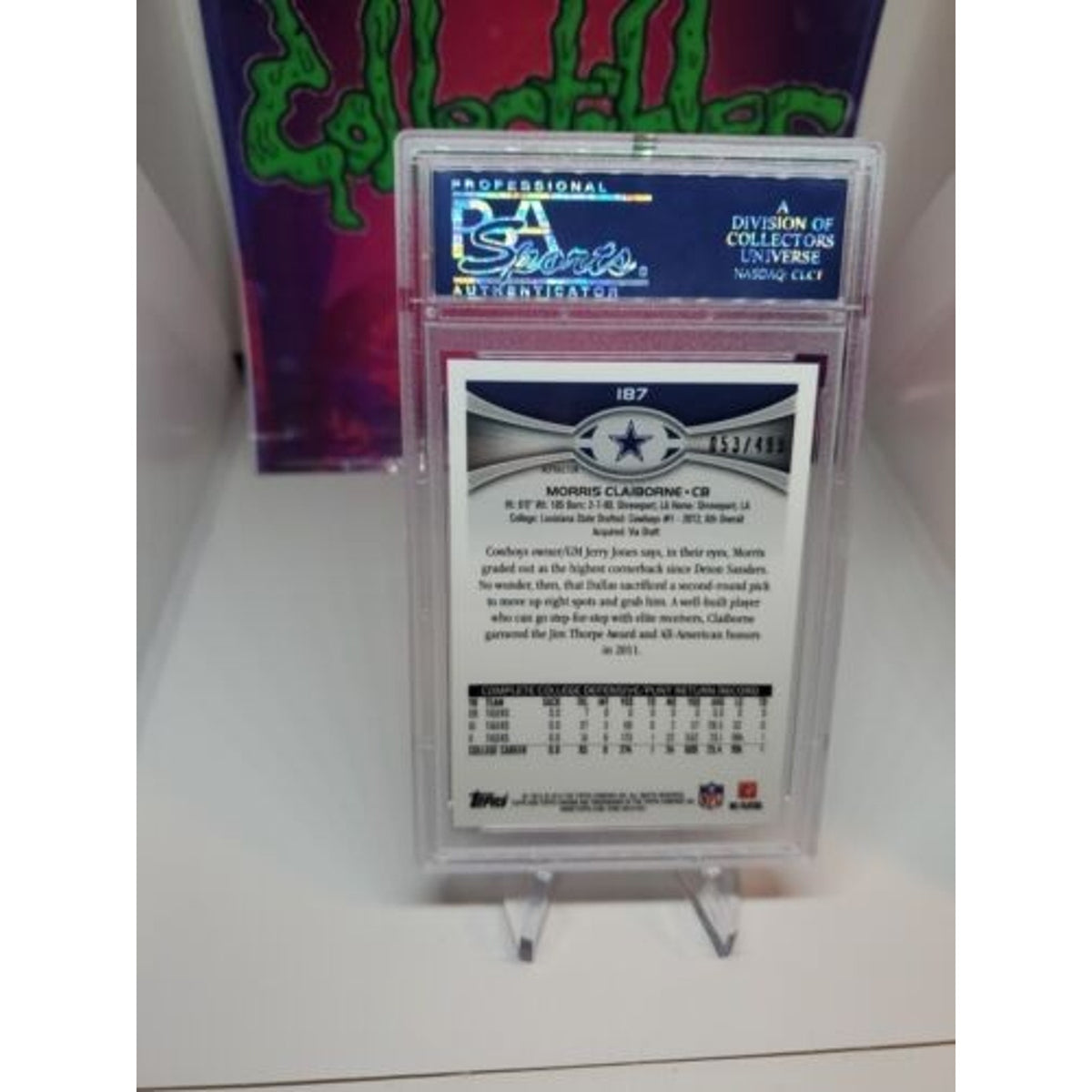 Morris Claiborne 2012 Topps Chrome Rookie Purple Refractor /499 Cowboys PSA 10