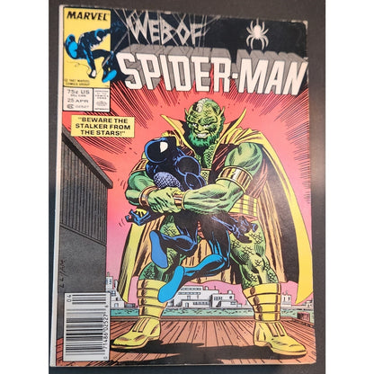 1987 Web of Spider-Man 25 Symbiote Costume NEWSSTAND 80s Stan Lee vtg