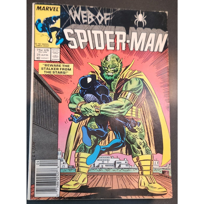 1987 Web of Spider-Man 25 Symbiote Costume NEWSSTAND 80s Stan Lee vtg