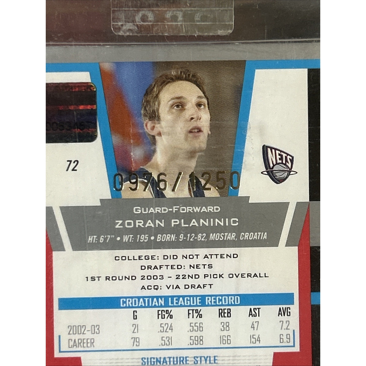 2003-04 Bowman Signature - #72 Zoran Planinic /1250 (AU, RC) Topps sealed