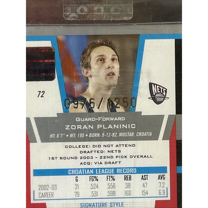 2003-04 Bowman Signature - #72 Zoran Planinic /1250 (AU, RC) Topps sealed