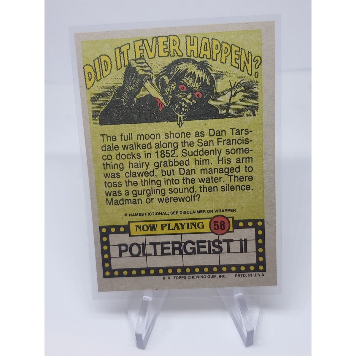 Fright Flicks 1988 Topps Poltergeist Card #58 (NM)