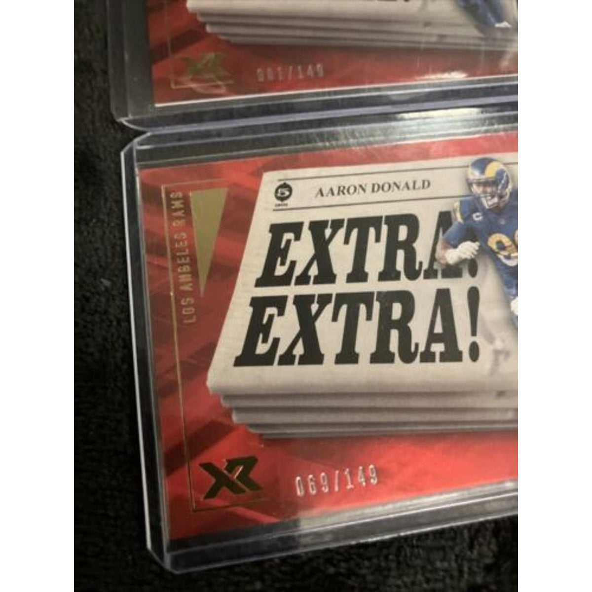 2 Cards 2021 Panini XR - Extra Extra Red #EXT6 Aaron Donald /149 (069/081) New