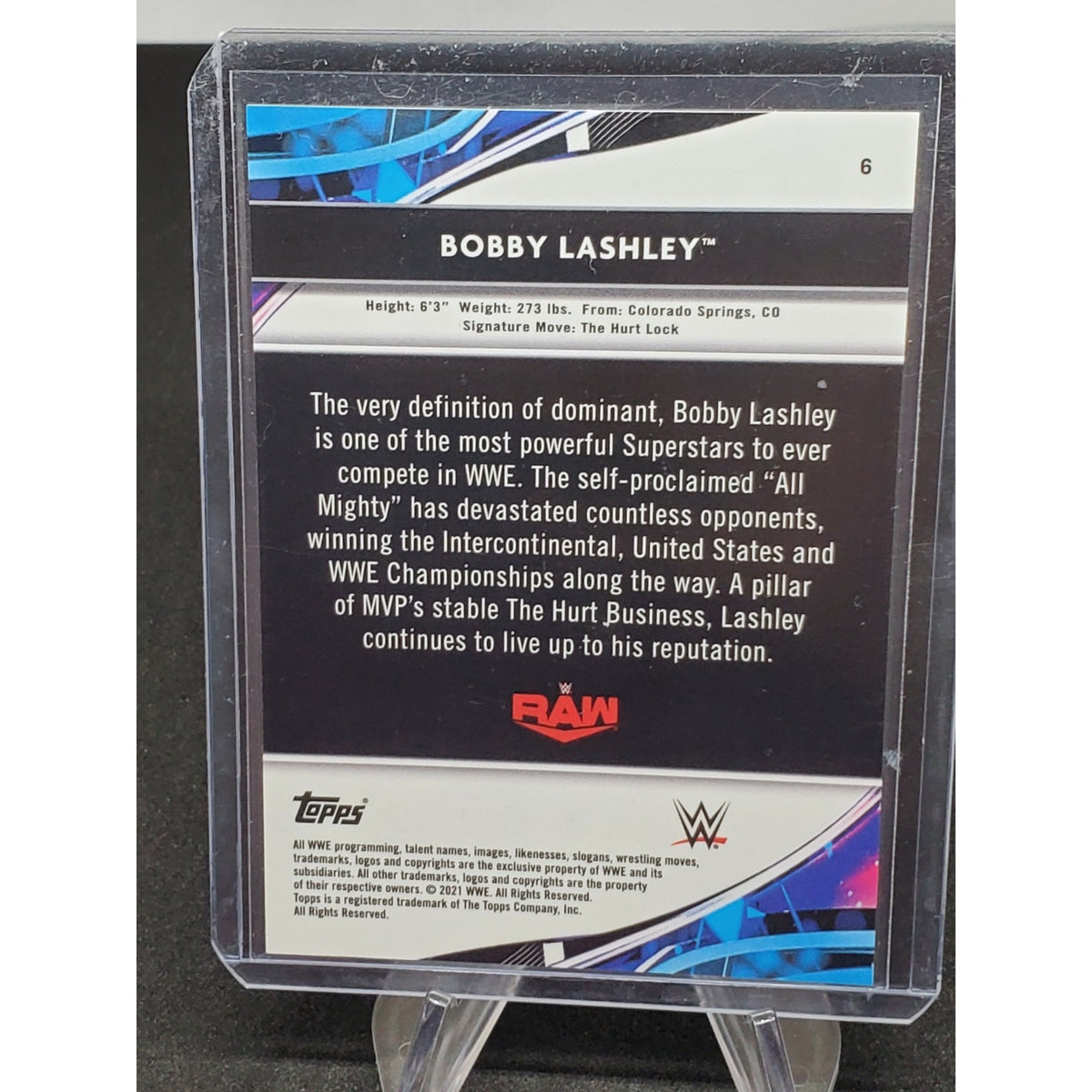 2021 Topps Finest WWE Bobby Lashley Blue Refractor /150 Wrestling Card