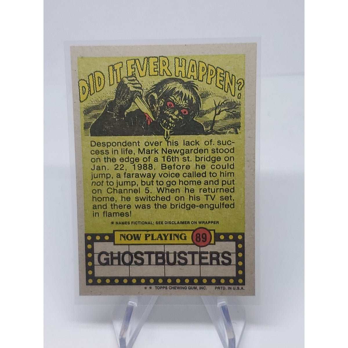 1988 Topps Fright Flicks #89 Man, My Dogs Are Killing Me! Ghostbusters